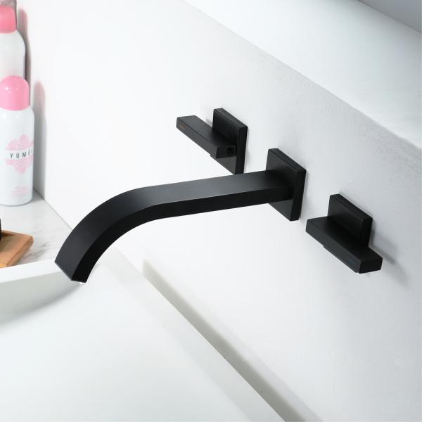In-wall Concealed Basin Faucet Copper Black And Chrome Hot And Cold Water Mixer Taps
