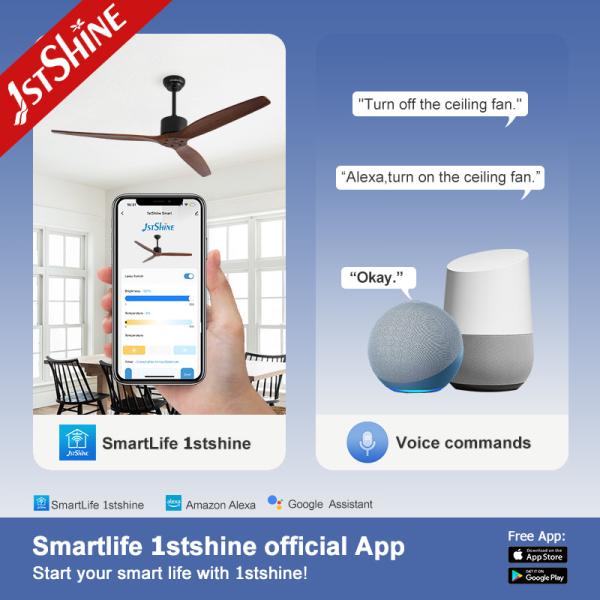 Sleek and Stylish Solid Wood Ceiling Fan Powered by DC Motor with Remote Control