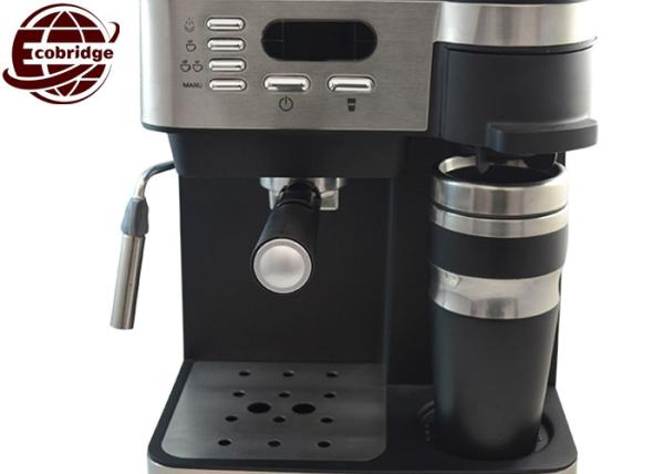 Kitchen Espresso Coffee Maker 8-10 Cups Digital 20Bar Black Silver With Frother