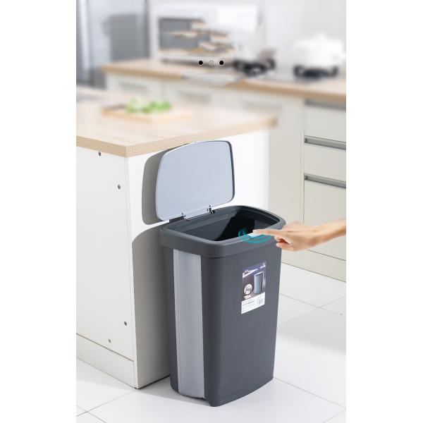 Large Capacity Folding Bin Household Commercial Plastic Kitchen Storage Bin Waste Bin with Swing Lid
