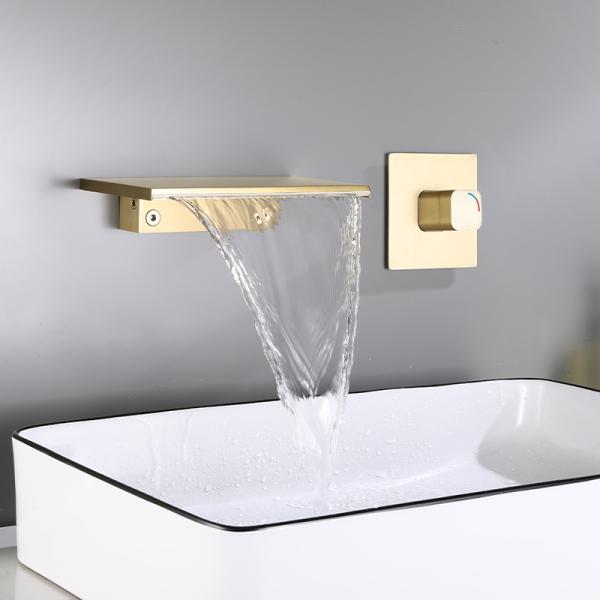 35MM Valve Seat Diameter Hot and Cold Waterfall Spout Bathroom Sink Tap for Wall Basin