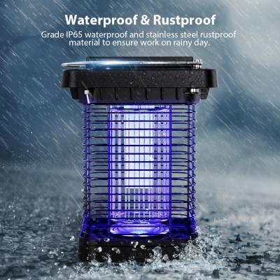 365nm LED Solar Mosquito Killer Lamp Electric Shock For Garden Rural Ecological Farm