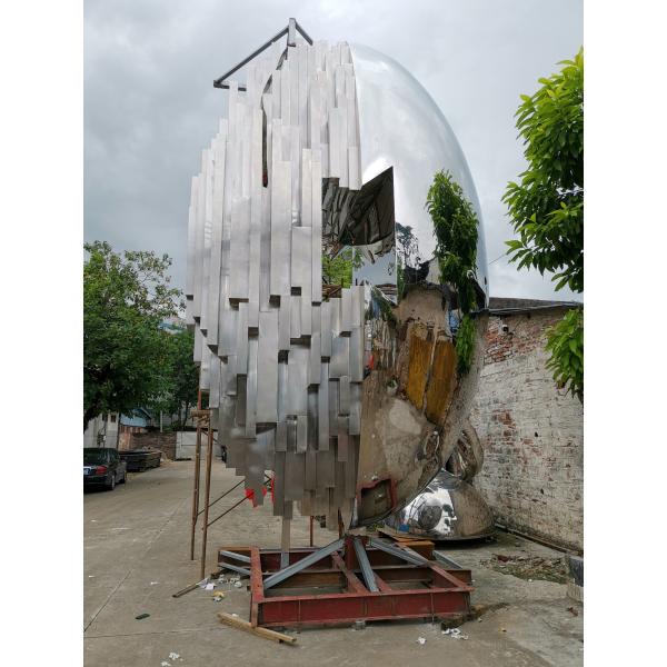 Logo Large Outdoor Metal Sculpture 10000 Mm Stainless Steel Mirror Sculpture