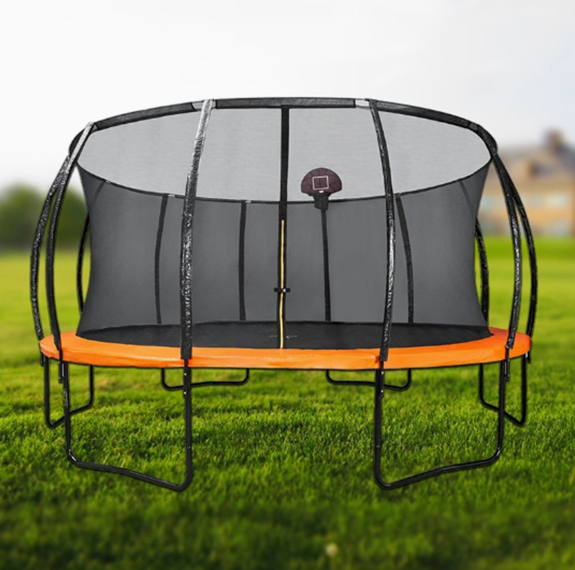 12/14/16FT Spherical Single Pole Trampoline with Safety Net for Kids and Adults