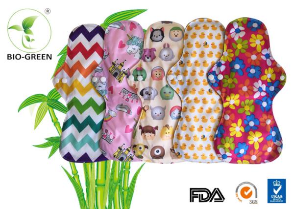 Colorful Bamboo Waterproof Changing Pad , Absorbed Breathable Bamboo Panty Liners