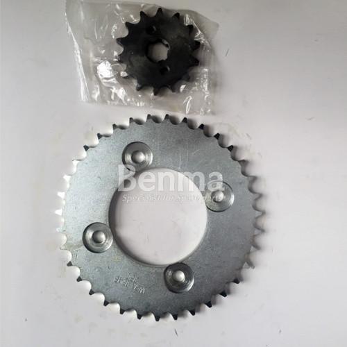 1045 Steel Heattreatment Endurance Motorcycle Sprockets kits Black and Silver Color