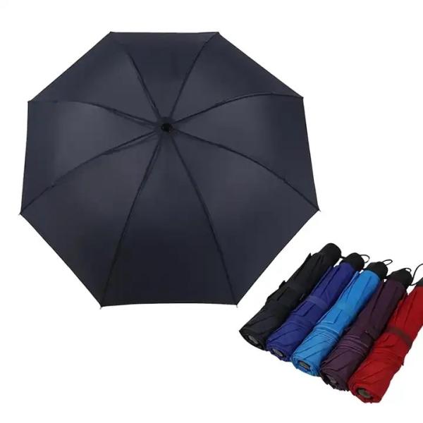 Custom Black Wood Aluminum Hand Commerical Foldable Umbrella with Minimalism Style
