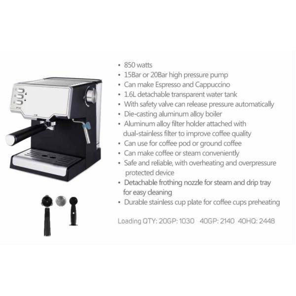 Laundry Area Copper Sensor Technology Automatic Espresso Coffee Maker for Home Office