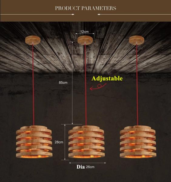 Creative wood Pendant Light Indoor Dining Room Foyer Home Adornment Pendant Light(WH-WP-44)