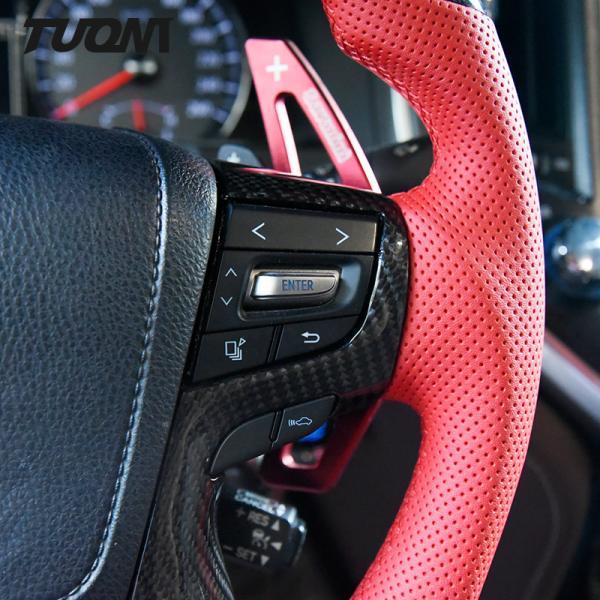 Toyota Crown Carbon Fiber Steering Wheel Red Perforated Leather Auto Parts