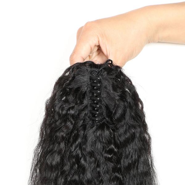 8-28 Inch Wavy Remy Hair Body Wave Clip Claw Ponytail Hair Extensions for Black Women