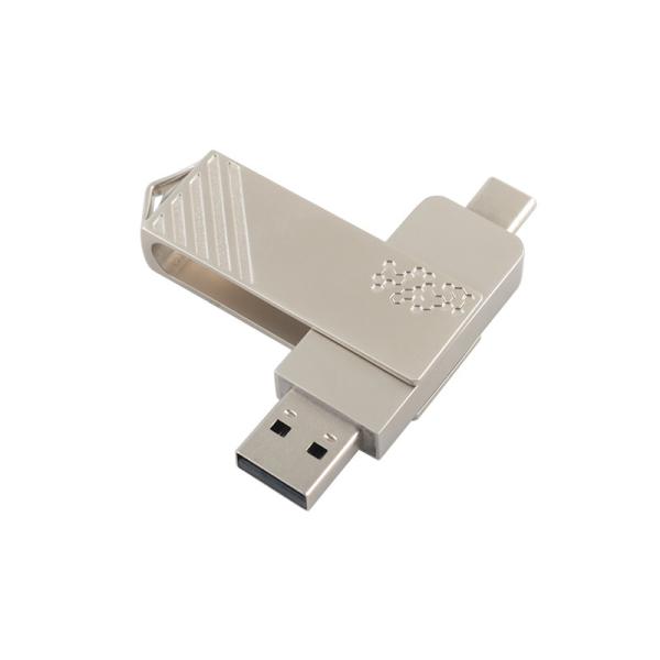 Metal Type C Twist Shaped Fast Speed Usb Flash Drive 3.0 And USB 2.0 And Type C