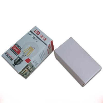 A caixa de empacotamento de papel do efeito UV de CMYK, o cartão branco conduziu a caixa de empacotamento do bulbo