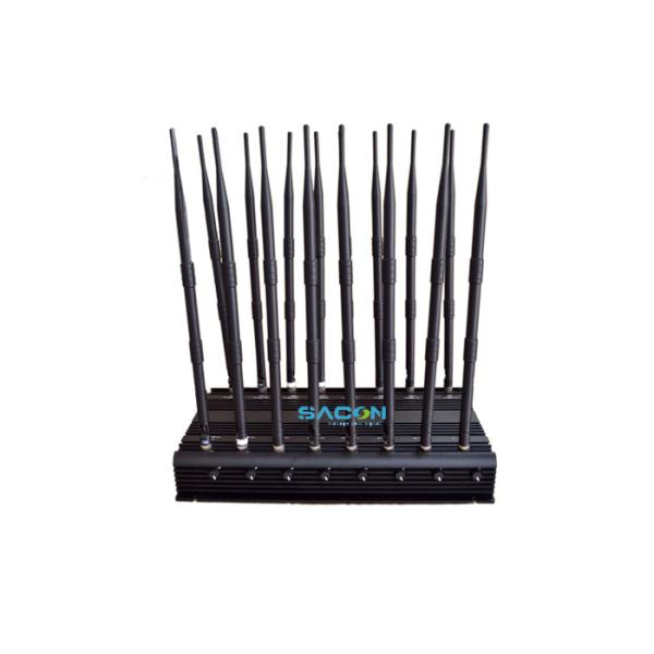 38W High Power Desktop Signal Jammer with 16 Bands Adjustable Frequency and 5 Cooling Fans