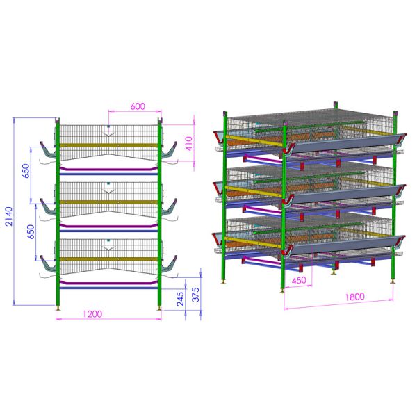 Full Automatic H-Type Layer Chicken Cage with Hot Dip Galvanized Drinkers and Feeders for Poultry Farm