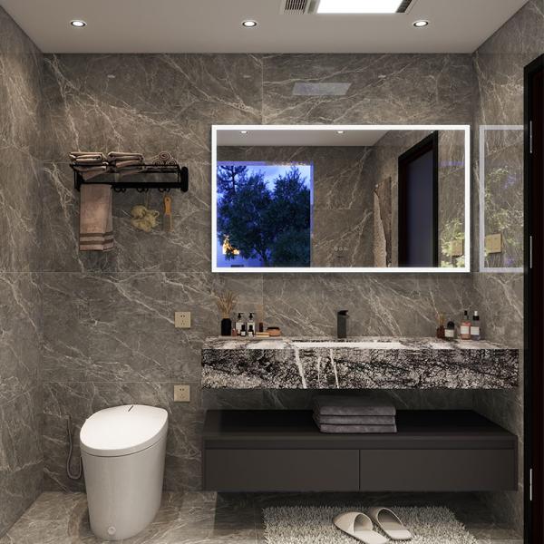 Hot Sell Sintered Stone 2021 New Product White Bathroom Vanity Mirrored Cabinets