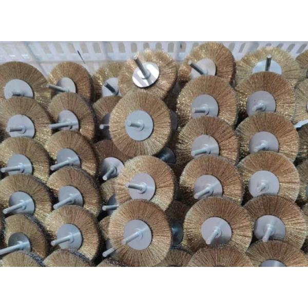 Hot Selling 75mm Crimped Brass Wire Rust Removal Cleaning Brush with Shank 6mm