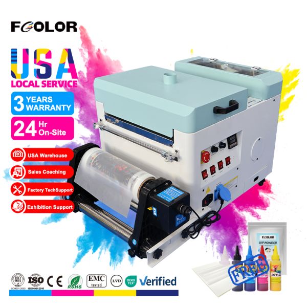 FCOLOR 30cm XP600 DTF Printer Roll-to-Roll Automatic T-Shirt Printing Machine with Shaker & Dryer for Small Business