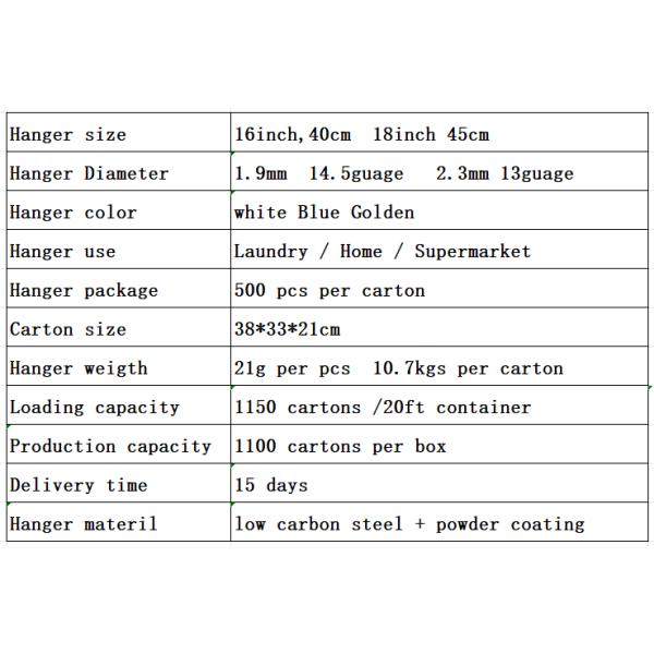 16inch Blue Disposable Coated Wire Hangers For Dry Cleaning Shop