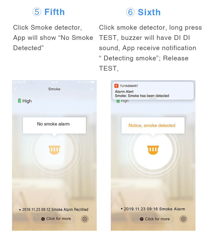 Glomarket Оптовая Tuya Умный Детектор Дыма Беспроводной Пульт Дистанционного Сигнализации Бытовой Датчик Дыма Поддержка OEM