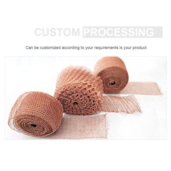 4 Wires Copper Knitted Wire Mesh 10mm To 1500mm Width For Distillation