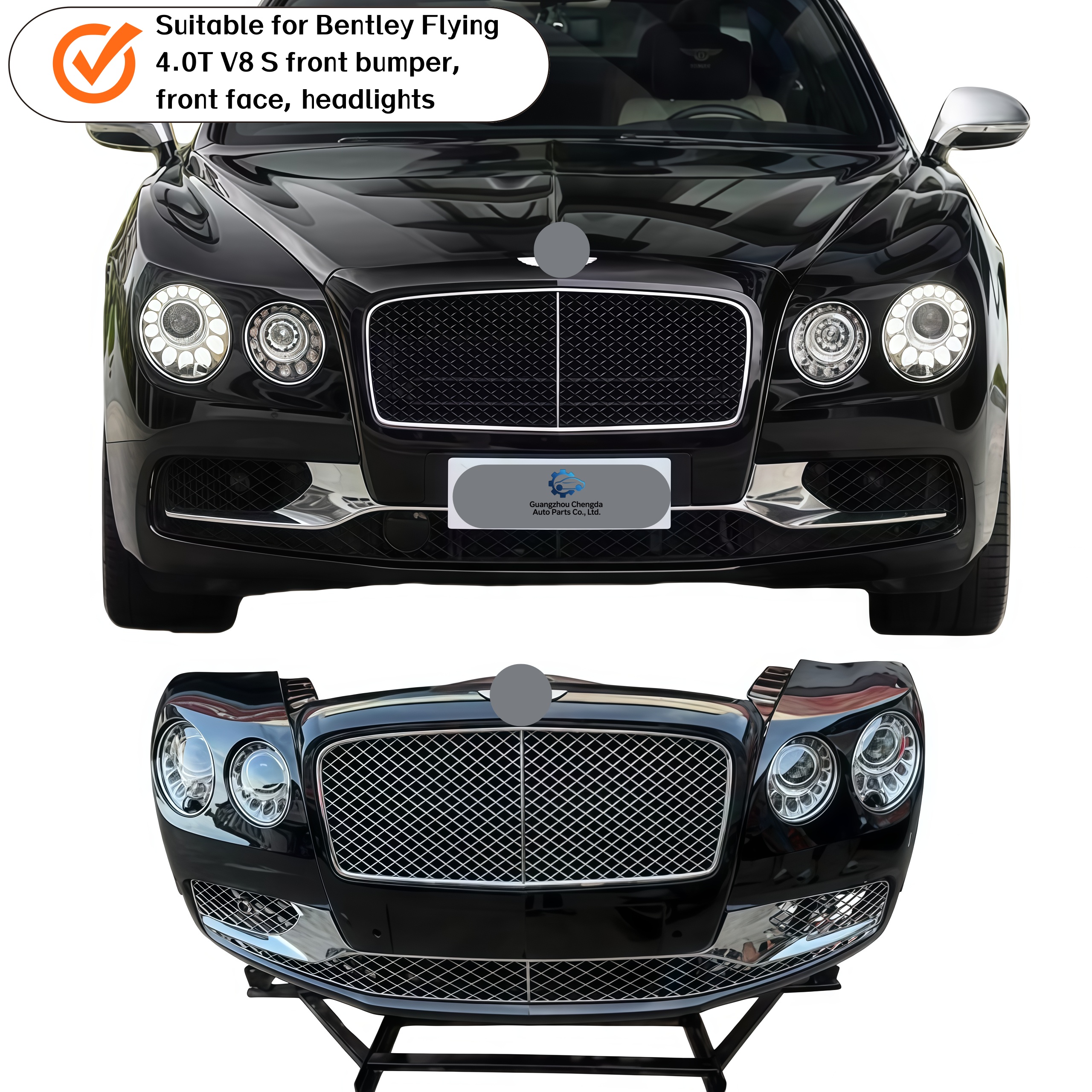 For Bentley Flying Spur 2019 Model Front Grille Car Bumper Headlight Radiator Plastic Bumper Guard