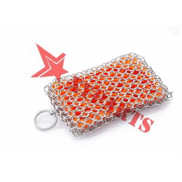 Связь пусковой площадки Chainmail съемного кремния Scrubbing вверх с сеткой кольца для чистки литого железа