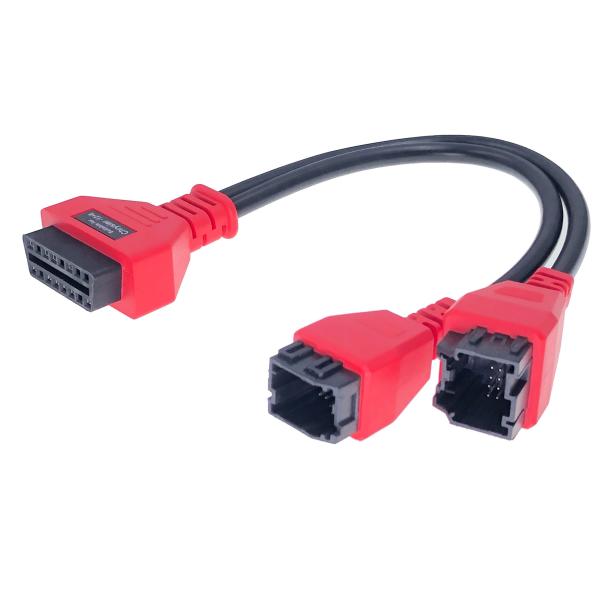 AOTAI Red OBD2 16 Pin To FCA 12-8 Connector Cable for Autel Chrisler Chrysler Big Temperature Range -30°C- 80°C