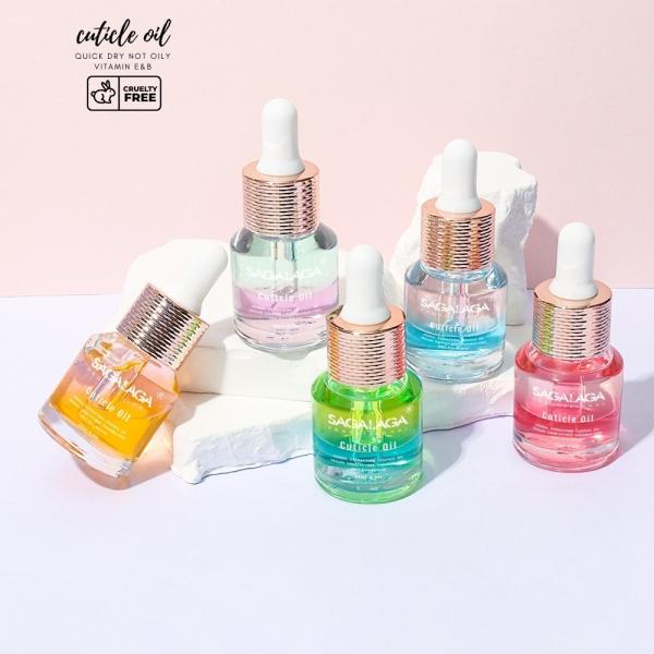 SAGALAGA New Double Layer Cuticle Oil 15ml for Nails Care Natural Essential Oil Extract Jojoba Oil Vitamin E Moisturizing Nails