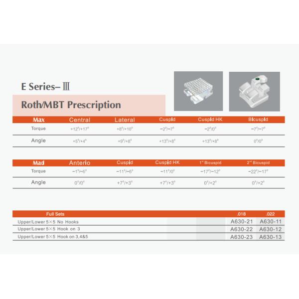 Ортодонтическая E-серия III Стоматологическая самосвязывающаяся керамическая скобка
