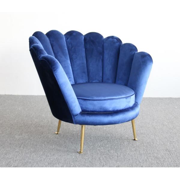 Nordic Style Flower Shape 78cm Height Velvet Accent Armchair