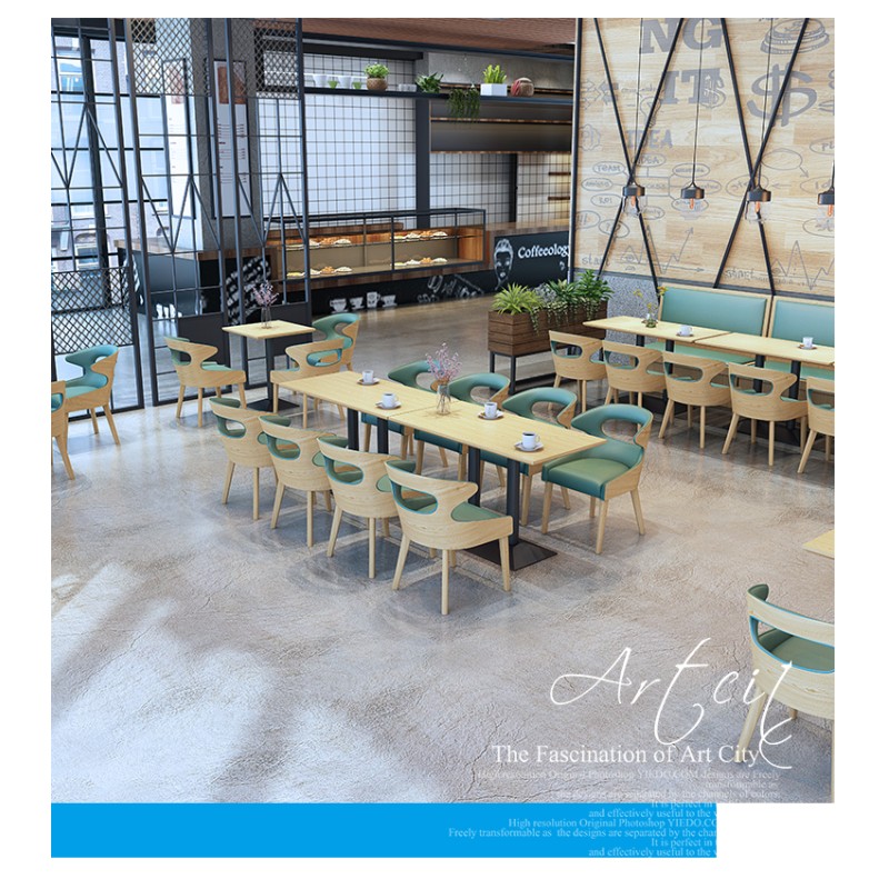 Nordic Dining Chairs Restaurant Furniture Reception Negotiation Coffee Leisure Table and Chair Set