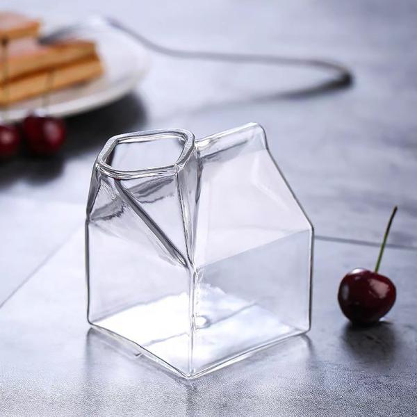250ml Creative Personality Juice Cocktail Glass Square Hot Milk Box Shape Milk Cup