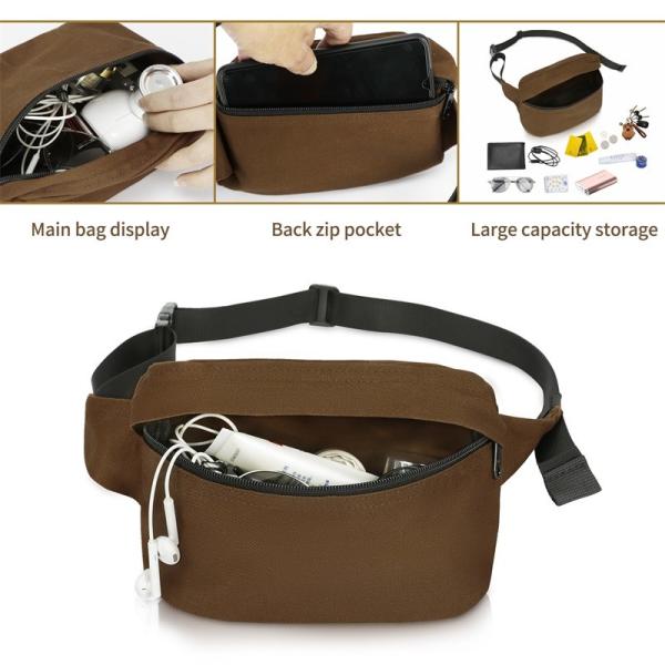 MTB Motorcycle Cross Body Waist Belt Bag For Women Sling Shoulder Hiking 8.5X2.5X4.5