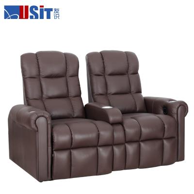 BS5852 VIP Home Theater que assenta o couro comercial Sofa With Cup Holder