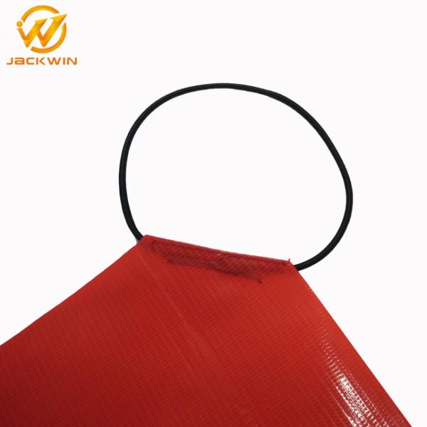 Durable Hi Vis Pvc Safety Orange Warning Flag With Square Shape  For Traffic Security