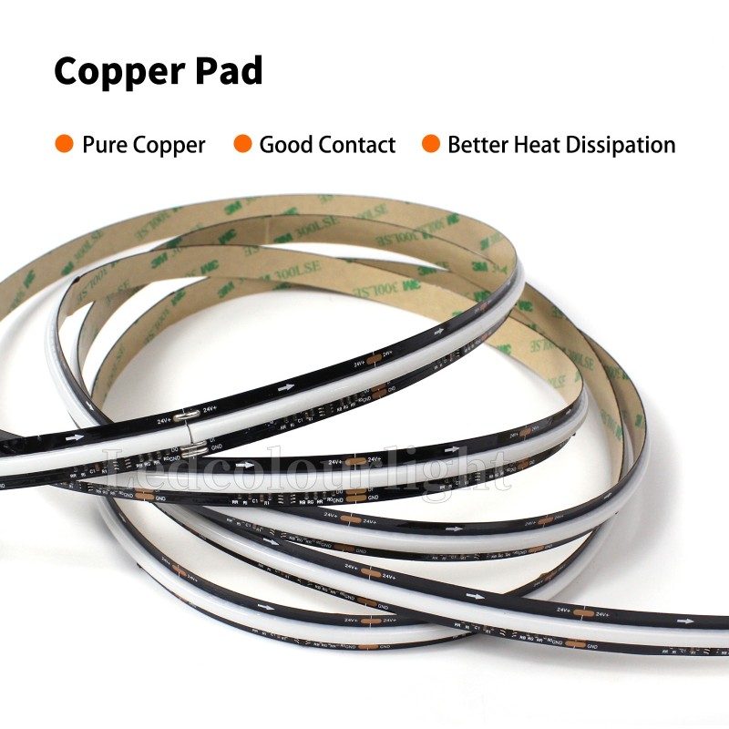 720 LEDs/m WS2811 RGBIC COB LED Strip 12mm DC24V Colorful Light Strips