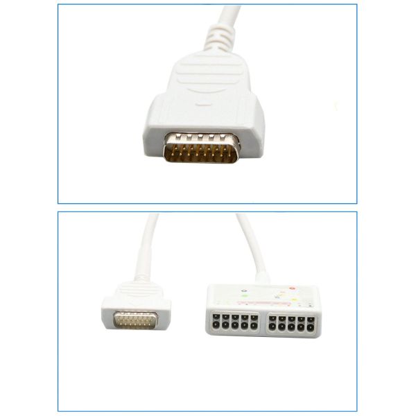 European Standard Ten-Lead ECG Main Cable Model KD2-1201Q10I 2.7m Compatible Marquette 1200 Alcohol Medical Consumables CE