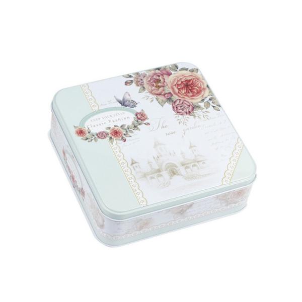 a lata quadrada grossa CMYK dos doces do metal de 0.23mm deslocou o biscoito Tin Gift Box da impressão