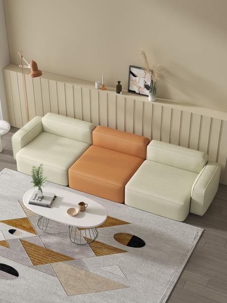 Living Room OEM Leather Sectional Sofa Set 60*75cm Multi Color