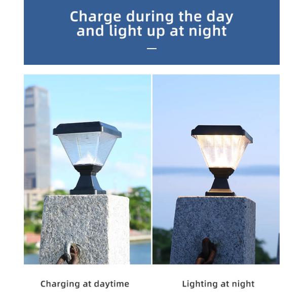 Outdoor Waterproof IP65 Post Lighting Garden Spike Led Gate Solar Pillar Light with ABS