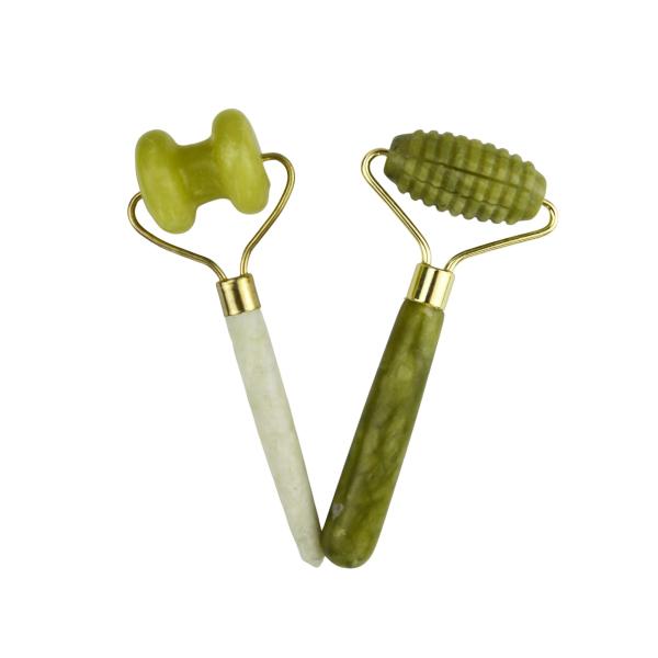 Facial Massager Xiuyan Jade Double Head Natural Face Beauty Massage Tool Jade Roller Face Thin Massager Relaxation Tool