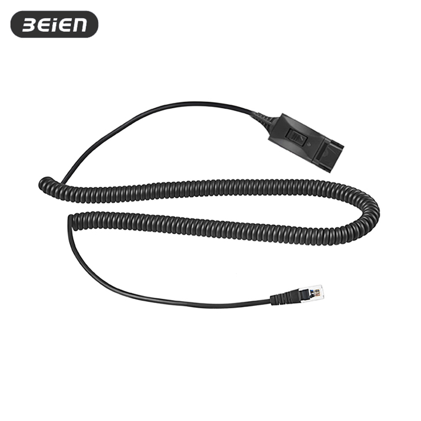 BNQD Quick Disconnect Headset Cable Accessories To RJ9 4P4C With Mute For Desk Telephone