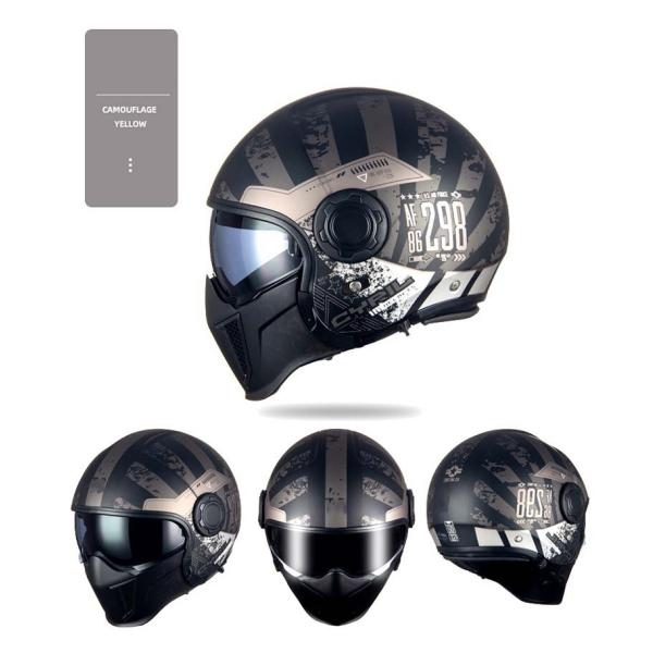 Custom Vintage Open Face Motorcycle Helmet with Mask Delivery Time 30-35 Work Days