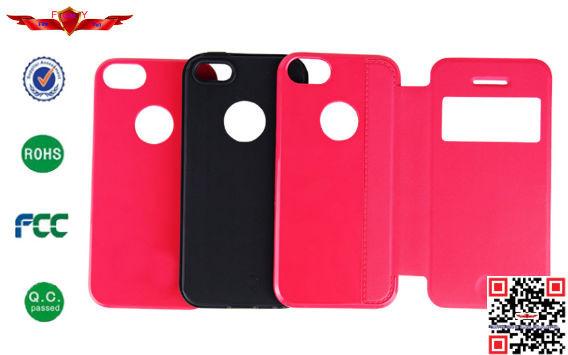 New Arrival 100% Qualify Colorful PU Flip Leather Cover Cases For Iphone 5 5S Fashion
