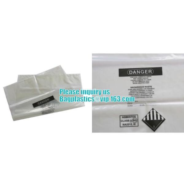 PE asbestos waste bags, Disposal Plastic Bag for Construction Waste, rubbish bag for asbestos fibers, bagplastics, bagea