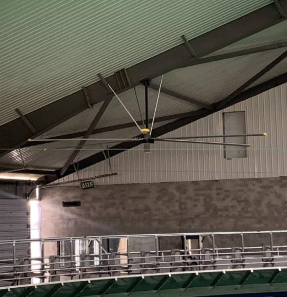 Ventilador de teto industrial de poupança de energia com motor de rotor externo de proteção IP55 e volume de ar de 9,53 m3/min