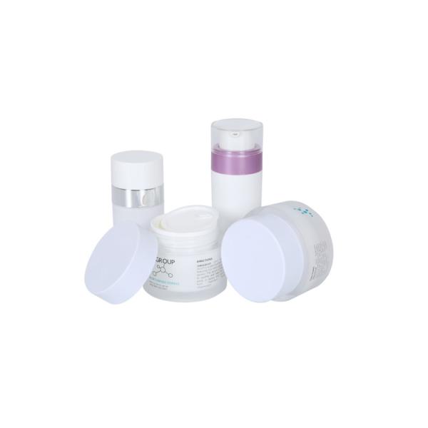 Cylindrical Airless Lotion Bottles of 30/50ml Capacity And 50g Acrylic Cream Jar Family Cosmetic Set For Daily Skin Care