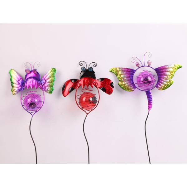 Small Solar Insect Garden Ornaments Solar Powered Garden Decoration With LED Light