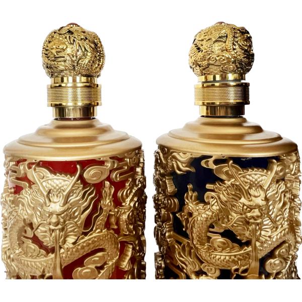 Предоставленные свободно стеклянные бутылки крышки для бутылок с алкоголем дракон и феникс бутылки набор